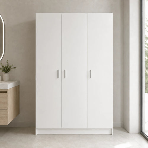 Armadio multiuso porta scope 3 ante bianco per lavanderia, ripostiglio e ambienti di servizio - 0071430