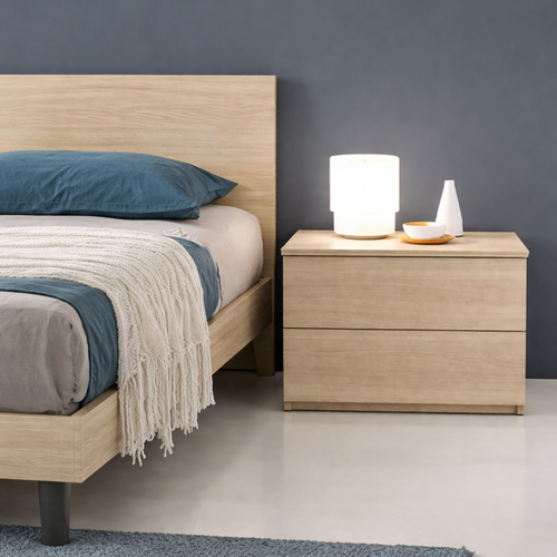 Comodino 2 olmo cassetti in truciolare nobilitato per camera da letto - Simpli