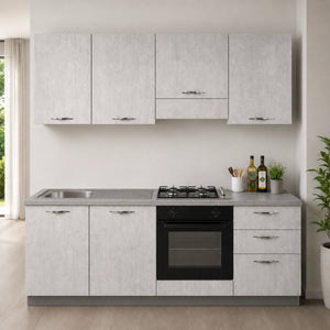 Cucina componibile completa con elettrodomestici e sistema Soft Close per ambienti moderni - Ida