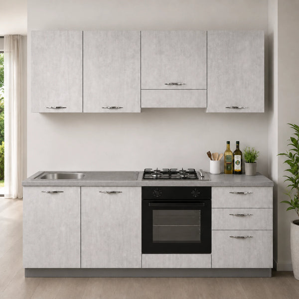 Cucina componibile completa con elettrodomestici e sistema Soft Close per ambienti moderni - Ida