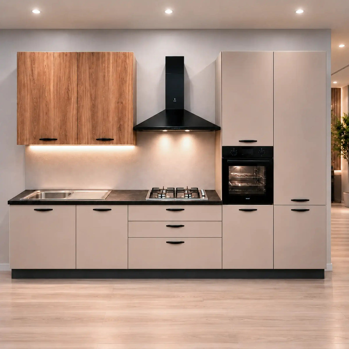 Cucina componibile completa con elettrodomestici, lavastoviglie e sistema Soft Close per ambienti moderni - Viola