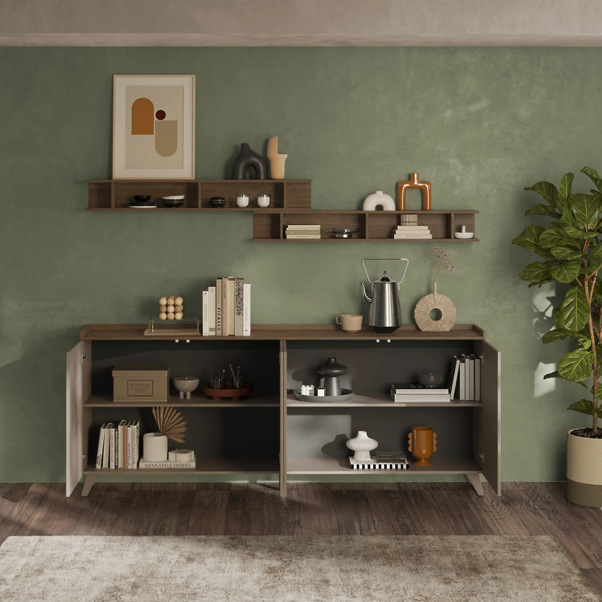 Madia 4 ante Bronzo e Mercure per soggiorno e zona living - Tray