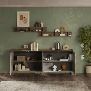 Madia 4 ante Bronzo e Mercure per soggiorno e zona living - Tray
