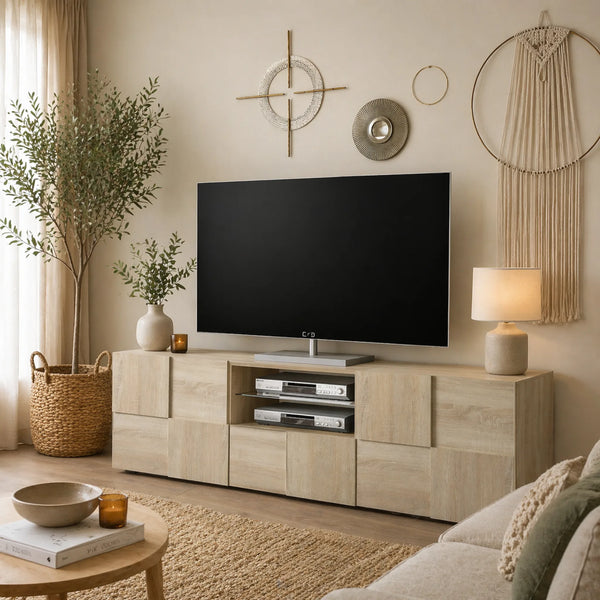 Porta TV 2 ante e 1 cassetto in finitura Rovere Samoa per soggiorno e zona living - Dama