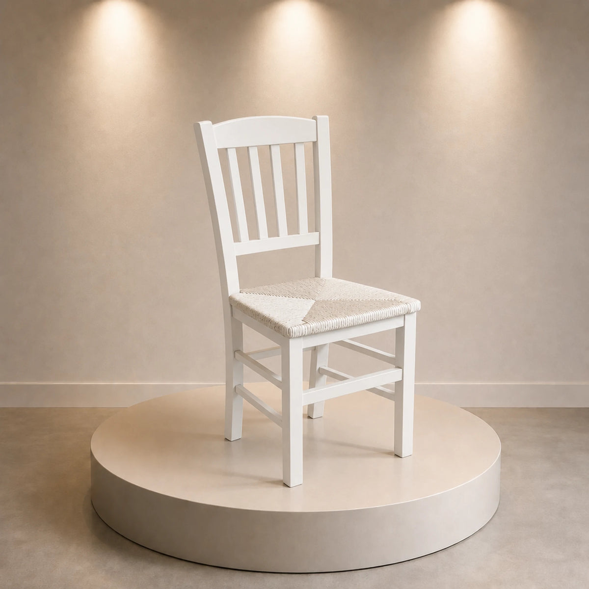 Sedia in massello di frassino beige chiaro per sala da pranzo e living - Olimpia