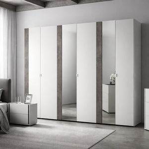 Camera da letto completa con armadio, letto matrimoniale, comò, comodini e specchiera - Ilaria