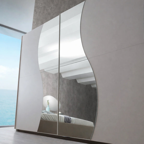 Camera da letto completa con armadio, letto matrimoniale, comò, comodini e specchiera - Pegasus
