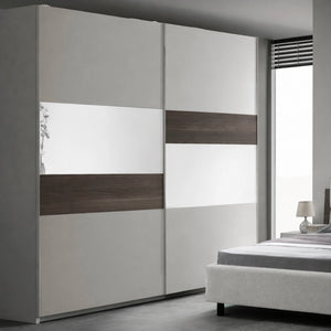 Camera da letto completa con armadio 2 ante scorrevoli, letto matrimoniale, comò, comodini e specchiera - Kaela