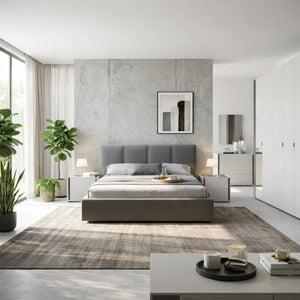 Camera da letto completa con armadio, letto matrimoniale, comò, comodini e specchiera - Ilaria