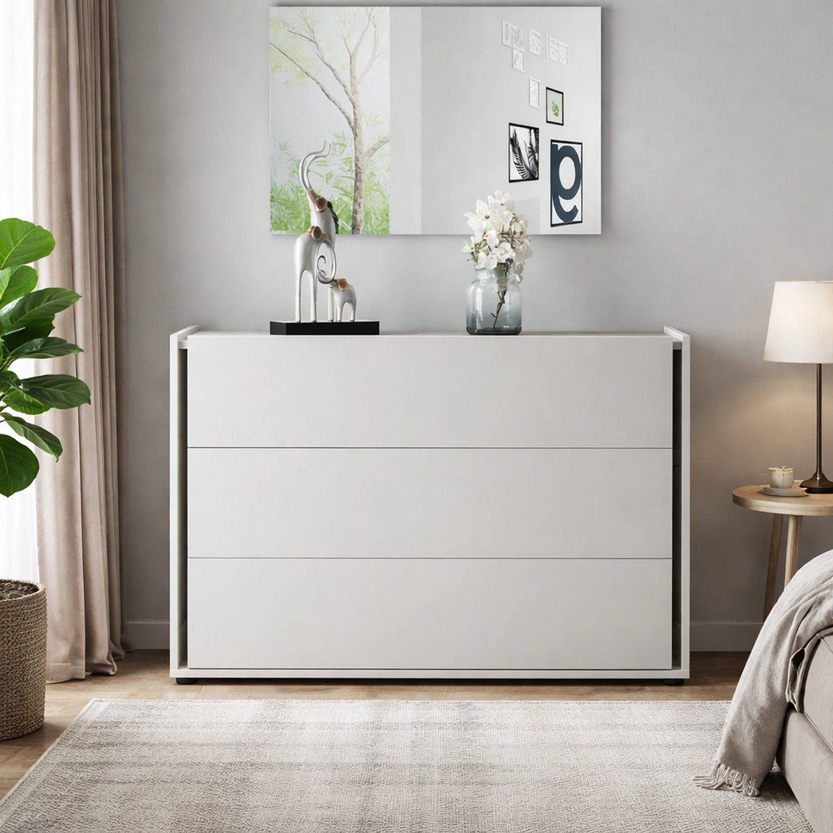 Camera da letto completa con armadio, letto matrimoniale, comò, comodini e specchiera - Ilaria