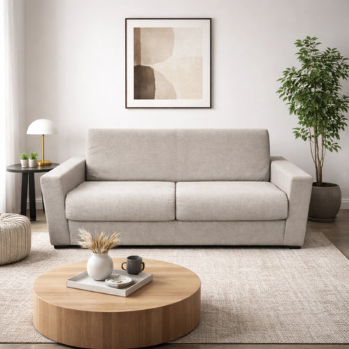 Divano letto con struttura in legno massello e materasso H11 - Zenit