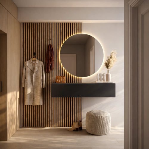 Mobile ingresso lava e cadiz con specchio a LED e modulo orizzontale a ribalta - Infinity 5.0
