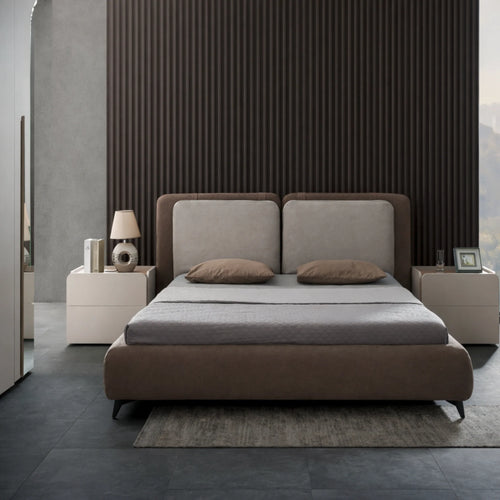 Camera da letto completa con armadio, letto matrimoniale, comò, comodini e specchiera - Evelin