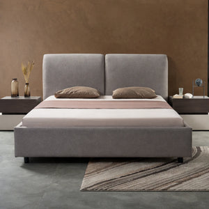 Camera da letto completa con armadio, letto matrimoniale, comò, comodini, specchiera e versione sfalsata - Kendra