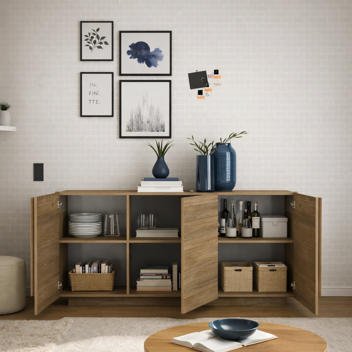 Madia rovere mercure con 3 ante - Jupiter