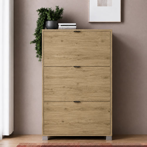 Scarpiera 3 ribalte con doppi ripiani interni e finiture moderne - SC002